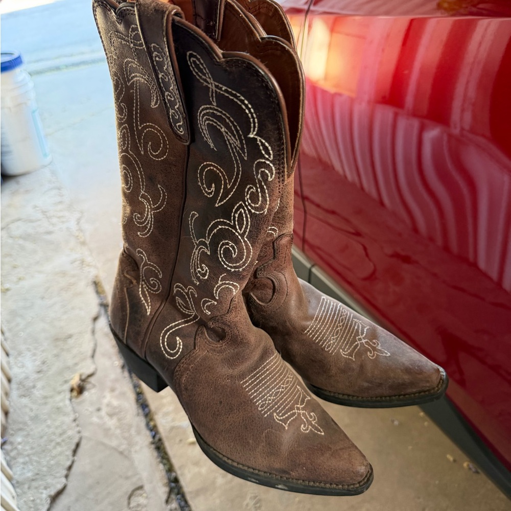 JUSTIN Tan Leather Western Boots